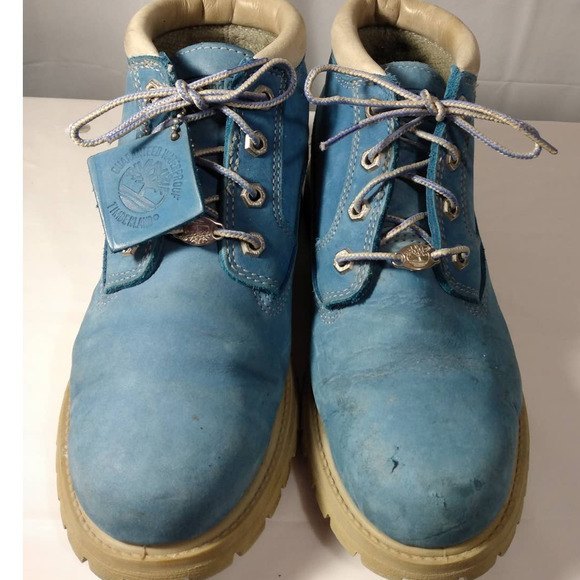 Timberland Women’s 4 Inch Waterproof Boot Blue | Leather Upper | Size 9M - Picture 4 of 10